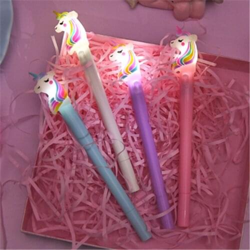 Party Decoration Unicorn Light Silica Head Gel Pen Novelty Neutral Pen for Kids Gift School Supply Lovely Dedding Decoration
