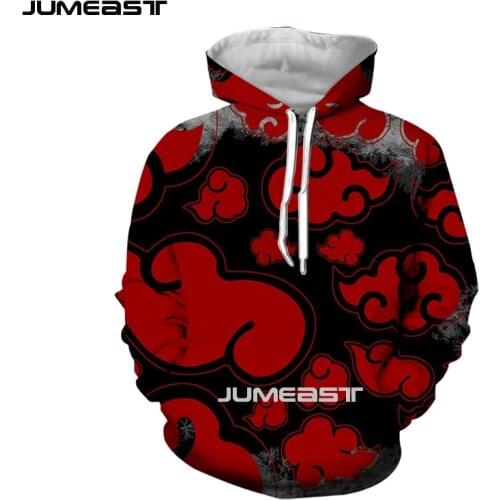Jumeast Brand Men/Women 3D Printed Sweatshirt Naruto cloud Long Sleeve Cap Hoody Sport Pullover Hoodies