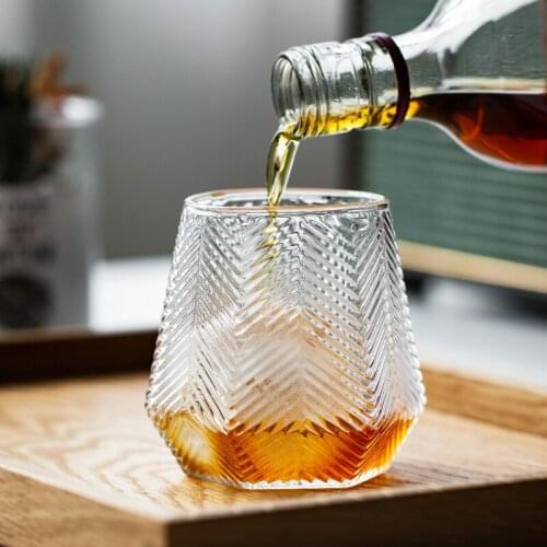 Diamond pattern coffee transparent glass home high temperature resistant fruit juice drink high-value female Nordic water cup