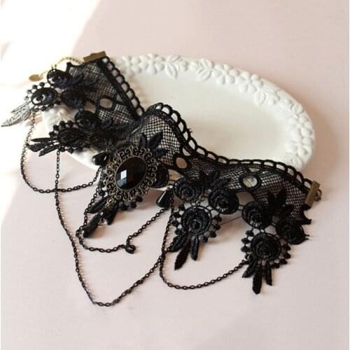 Fashion Gothic Victorian Crystal Tassel Tattoo Choker Necklace For Women Girls Vintage Wedding Jewelry