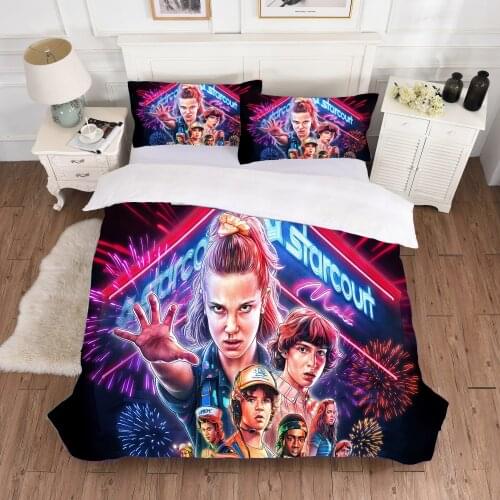 Hot Fashion Horror Movie Stranger Things 3D Bedding Set Printed Duvet Cover Set Twin Full Queen King Size Dropshipping