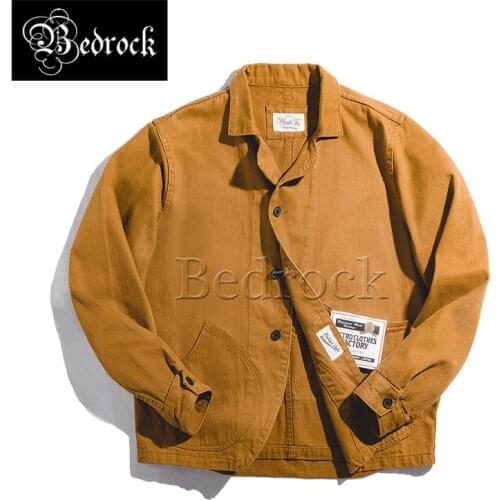 French retro ginger yellow multi-pocket tooling jacket Ami khaki cotton long-sleeved casual shirt jacket men