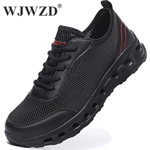 Summer Men Casual Shoes Breathable Mesh Sneakers Men Fashion Lightweight Walking Shoes Adult Lace-up Men Trainers Plus Size 48
