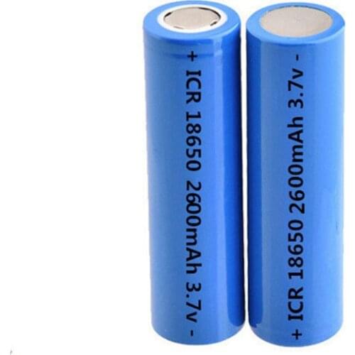 2pcs Quality 18650 lithium-ion battery 2600mAh rechargeable battery 3.7V lithium battery for laser pen flashlight