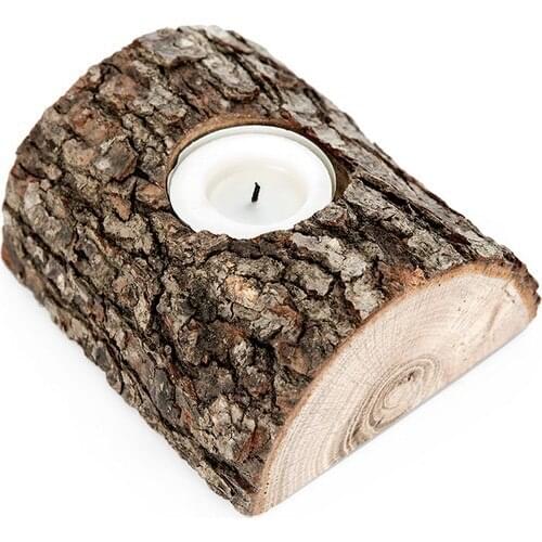 Vitale Tree Candle Holder Small Size Single Half Log