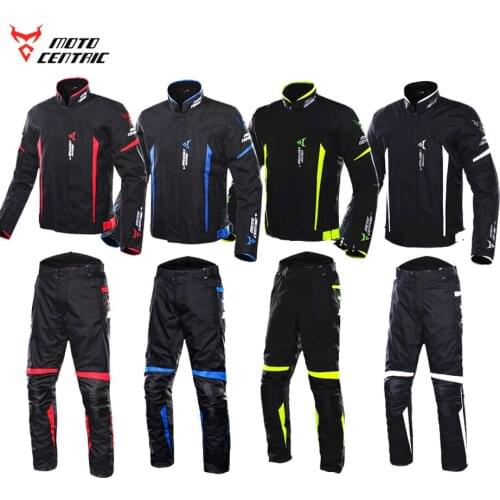 Waterproof Motorcycle Jacket Pants Suit With Body Protectors Removable Lining Warm Riding Jacket Reflective Motocross Clothing