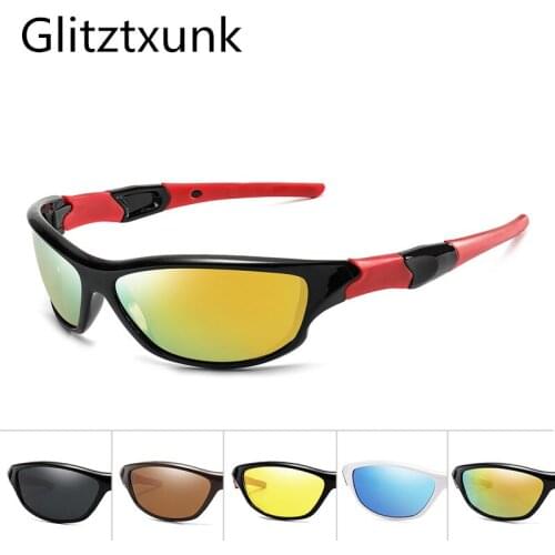 Glitztxunk Polarized Sunglasses Men UV400 Retro Square Mirror Vintage Sports Sun Glasses For Male Driving Anti-glare Oculos