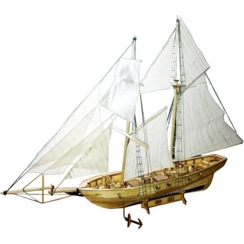 1:100 Scale DIY Sailboat Model Kit Wooden 3D Designer Constructor Sailing Boat Children Toy Adults Handmade Ancient Ship Puzzle