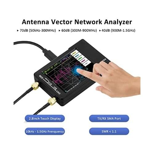 NanoVNA vector network analyzer 10KHz -1.5GHz HF VHF UHF antenna analyzer, used to measure S parameters