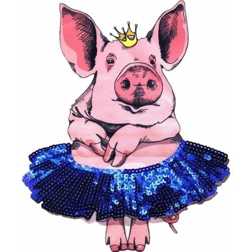 50pcs/Lot Embroidery Patches Letters Clothing Decoration Accessories Flying Pig Diy Iron Heat Transfer Applique Carebear