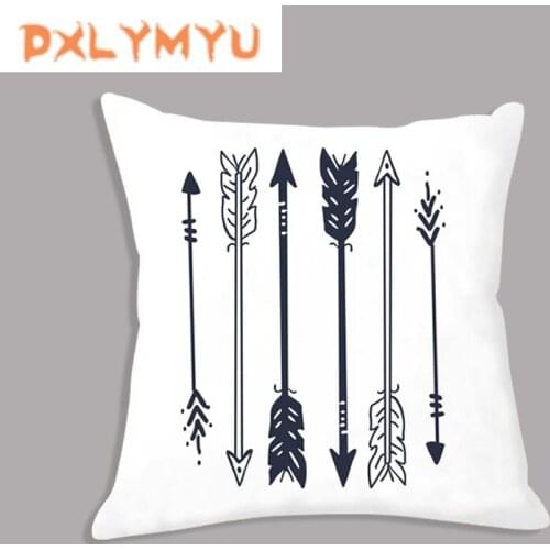 Pillowcase 45x45 Colorful Arrow Tent Brave Quote Printed White Cushion Cover Nordic Throw Pillow Cover Decorative Pillow Case