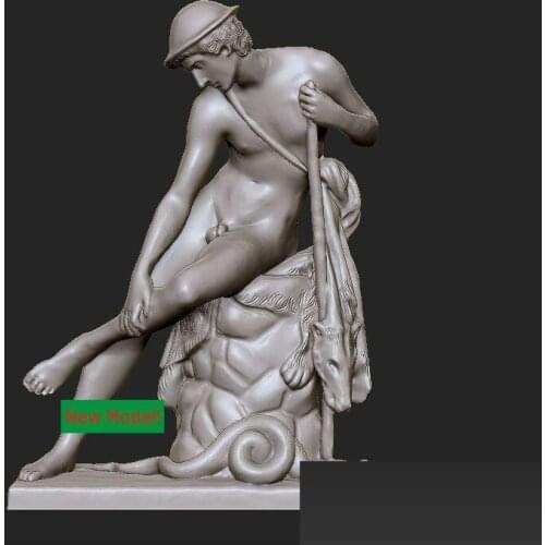 New model 3D model for cnc or 3D printers in STL file format Young man who is injured by a poisonous snake