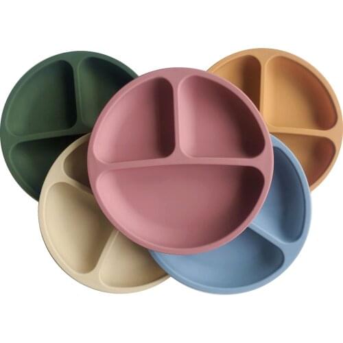 New Product Dinner Plate Silicone Mold, Multi-Color Partitioned Childrens Dinner Plate, Table Tool, Teaching Eating Tool