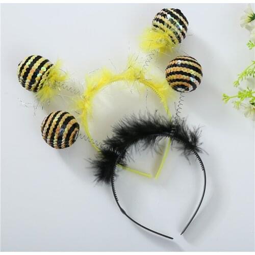 UFO Monster Insect Alien Hairband Ball Fancy Dress Bee Antenna Headband Costume Halloween Christmas Party Birthday Gift
