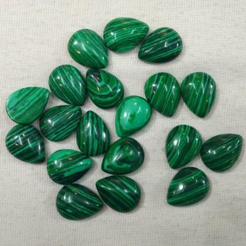 Wholesale 30pcs/lot 15x20mm fashion malachite stone drop CAB CABOCHON beads for DIY jewelry accessories making free shipping