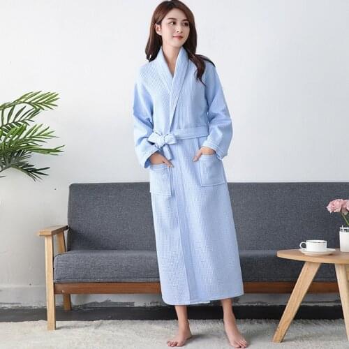 Hotel Robes Waffle kimono Women Cotton Bath Robe Ladies water sucking Nightrobe Sleepwear Female Casual Home Bathrobe пижама