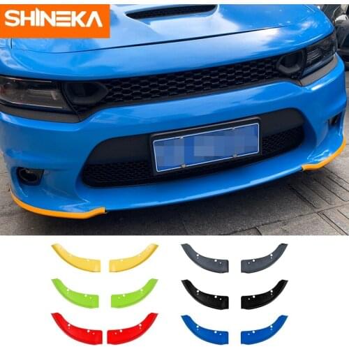 SHINEKA Front Bumper Lip Angle Splitters Diffuser Decorative Protect Winglets Side Skirt Accessories For Dodge Charger SRT 2015