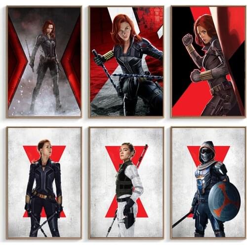 Black Widow Movie Posters Marvel Avengers Superhero Canvas Print Painting Wall Film Art Print Photo Living Room Home Decoration