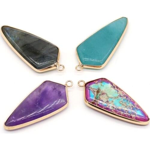 Natural Stone Pendant Bag Phnom Penh Cone Shape Mix Color Exquisite Charms For Jewelry Making DIY Bracelet Necklace Accessories