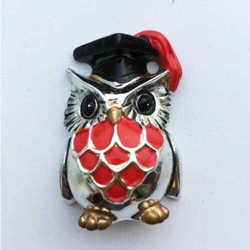 QIQIPP Athenas pet painted electroplating owl dr. German Greek-Spanish tourist souvenir refrigerator sticker