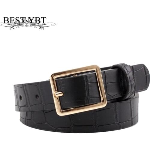 Best YBT Imitation Leather Womens Belt Alloy Pin Square Buckle Belt Fashion Versatile Decoration Dress Belts For Jeans