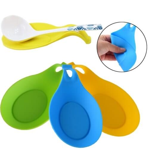 Silicone Spoon Insulation Mat Heat Resistant Placemat Spoon Pad Kitchen Tool Spoon Mat