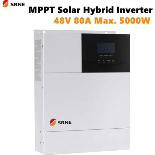 SRNE MPPT 3000W 4000W 5000W Solar Hybrid Charge Inverter 60A 80A Pure Sine Wave Inverter 48V 220V 50Hz 60Hz Auto