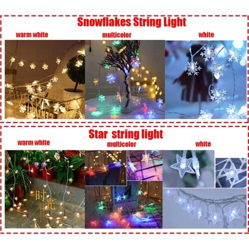 Snowflakes String Light LED Christmas Decor fornew Home Hanging Garland Christmas Tree Decor Ornament Navidad Xmas Gift New Year