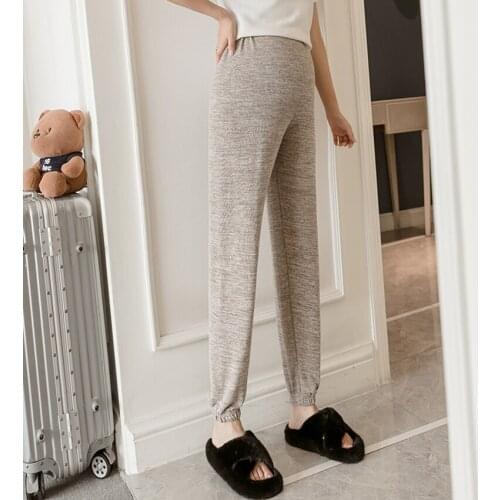 Pregnant womens pants thin spring and autumn nine-point pants pregnant women belly lift pants casual leggings pregnant women pa