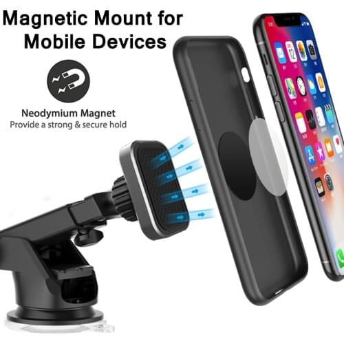 XMXCZKJ Rectangle Head Dashboard Mount Universal Magnetic Car Mount for Phones and Tablets with Long Adjustable Arm for Iphone11