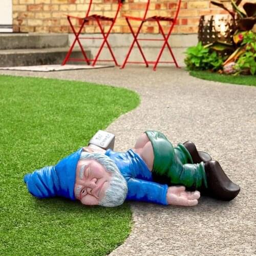 Funny Drunk Dwarf Decor Innovative Garden Yard Statue Ornament Outdoor Resin Crafts Garden Sculpture Decor Dropshipping