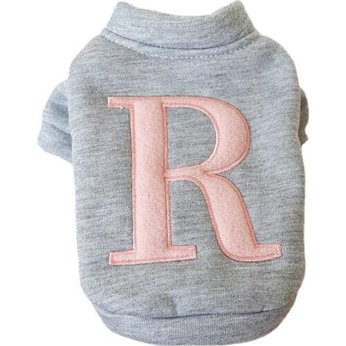 Winter Warm Pet Dog Clothes For Small Dogs Cats Chihuahua Cute Letter R Print Pullover Coat Puppy Sweatshirt Pets Clothing Teddy