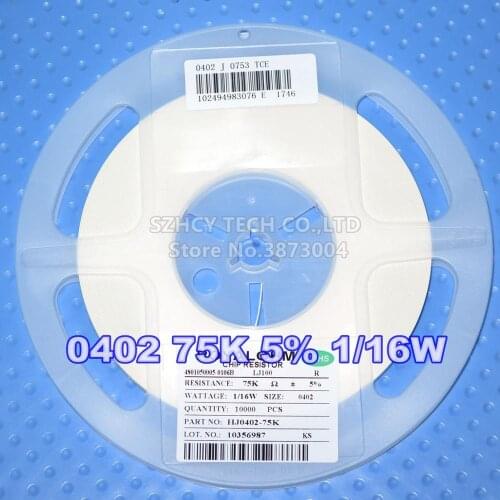 10000Pcs 0402 1MR 1M0 1% 1/16W HF0402-1M New and origianl