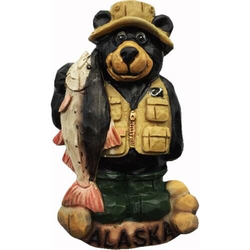 Hand-painted Cute Alaska Bear 3D Fridge Magnet Travel Souvenir Refrigerator Magnetic Stickers Home Decoration