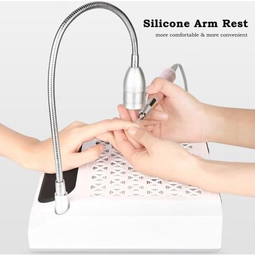 4 in 1 Nail Dust Collector Electric Nail Drill Machine 80W Nail Dust Suction Machine for Acrylic Nails with Light