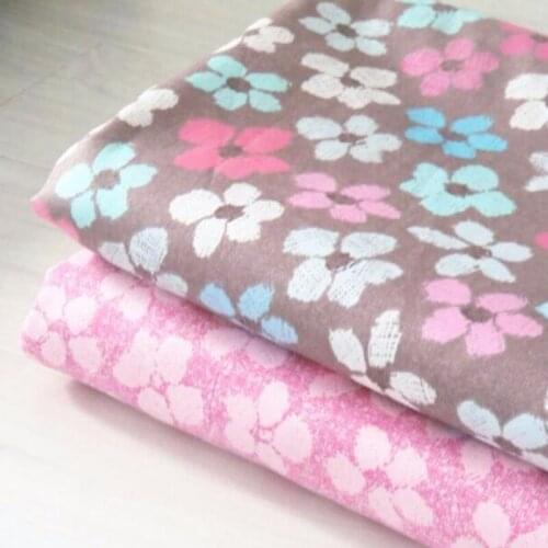 50x40cm Beautiful Pink & Coffee Colorful Flowers Printed DIY Cotton Fabric Bundles For DIY Sewing