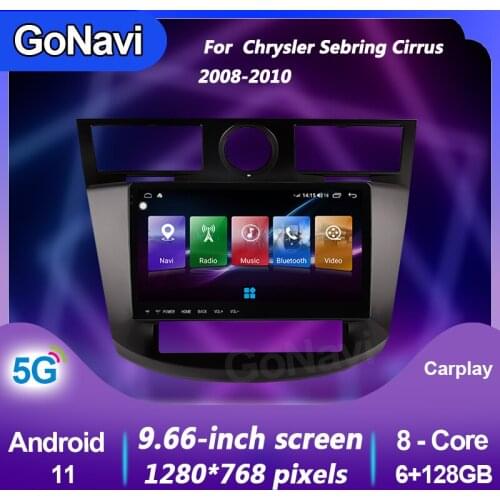 GoNavi Car Radio For Chrysler Sebring Cirrus Android 11 Audio Central Multimedi Dvd Player GPS Navigation Bluetooth 2008-2010