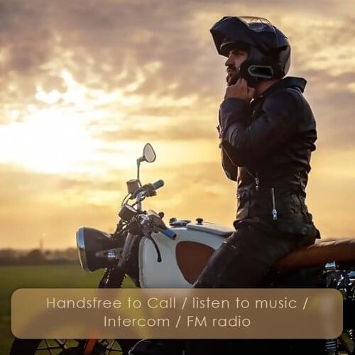 Motorcycle Helmet Intercom Blue-tooth-compatible Headset Up To 1000m Handsfree Call Interphone Waterproof Wireless Helmet Earpho