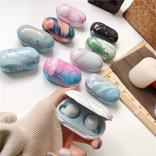 For Samsung Galaxy Buds Plus For Earphone Case Luxury Agate Marble Cover For Samsung Galaxy Buds Cases Hard Charging Shell