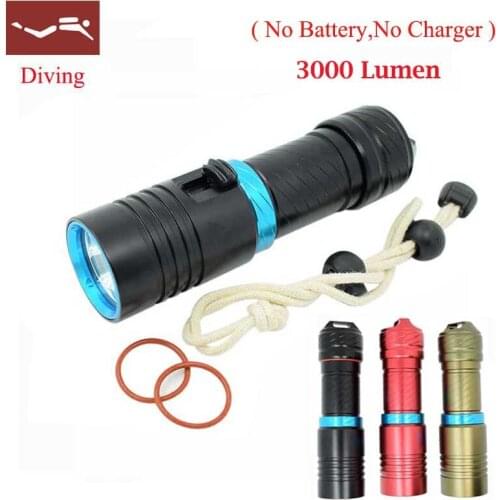 XM-L2 High Power 3000 Lumens Led Scuba Flashlight Underwater 60m Dive Torch Waterproof Diving Lanterna for Camping Hunting