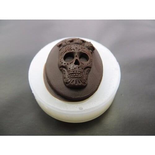 Cake Molds Silicone Candle Soap Decor Molds Mould Head Handmade Silica Gel Flexible Clay Resin Aroma Stone F5202 Fondant Skull