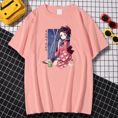 Comfortable Crewneck Mens T Shirts Big Size Tee Shirt Japan Anime Character Printing Clothing Short Sleeve Loose T-Shirt Man