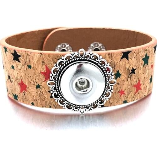 Hot sale 013 Interchangeable Fashion PU Leather Retro Bracelet 18mm Snap Button Bangle Charm Jewelry For Women Teenagers Gift
