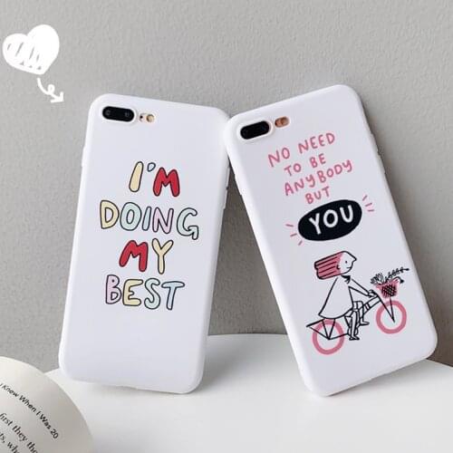 GYKZ Funny Quotes Case Cover For iPhone 7 XS MAX XR X 8 6 6s Plus White Silicone Soft Phone Coque For iPhone 8 Simple Letter Bag