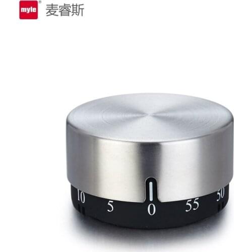 Myle kitchen timer, countdown timer, reminder, stainless steel mechanical alarm clock, student with magnet, Germany