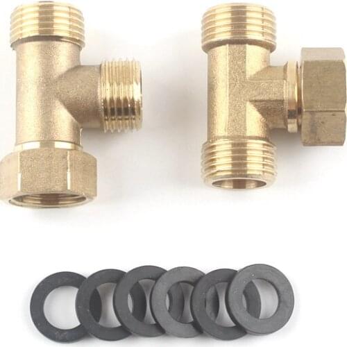 Brass G1/2'' Male&Female Thread Tee Diverter Pipe Fitting Bathroom Adapter Garden Irrigation Quick Connector BSP Standard