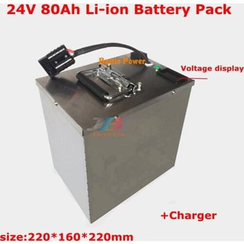 24V 80Ah li-ion battery pack 24v lithium ion for power electric tricycle solar panel 1000w inverter battery+ 29.4v charger