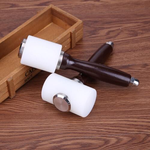 Leather Carving Hammer Printing Tool 3 Types DIY Craft Cowhide Punch Cutting Sew Nylon Hammer Tool Kit with Wood Handle 2019