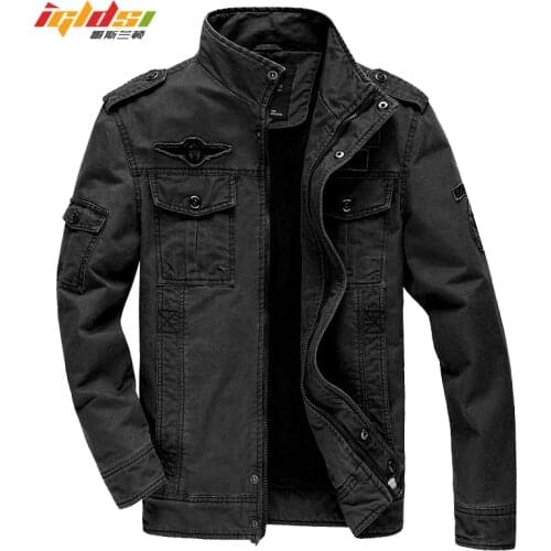 Mens military jacket Air force one male jean Army soldier Washing cotton coats New 2018 Spring Autumn Men Cargo jackets 5XL 6XL