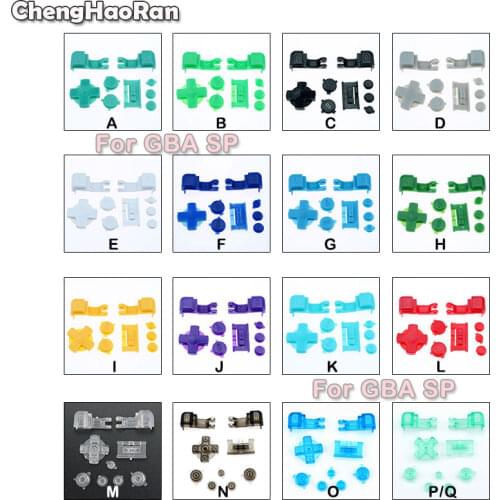 ChengHaoRan Clear White/Blue/Black Button Key Set For Nintend Gameboy GBA SP A B Select Start Power On Off L R Buttons D Pad